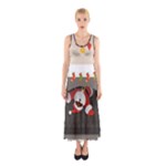 Christmas Black Santa In Fireplace Sleeveless Maxi Dress