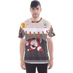 Christmas Black Santa In Fireplace Men s Sport Mesh Tee