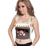 Christmas Black Santa In Fireplace Crop Top