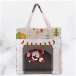 Christmas Black Santa In Fireplace Grocery Tote Bag