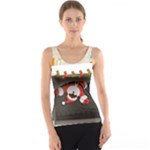 Christmas Black Santa In Fireplace Tank Top