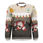 Christmas Black Santa In Fireplace Men s Long Sleeve Tee