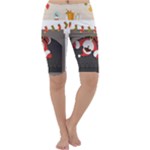 Christmas Black Santa In Fireplace Cropped Leggings 