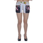 Christmas Black Santa In Fireplace Skinny Shorts