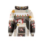 Christmas Black Santa In Fireplace Kids  Pullover Hoodie