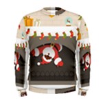 Christmas Black Santa In Fireplace Men s Sweatshirt