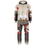 Christmas Black Santa In Fireplace Hooded Jumpsuit (Men)