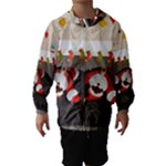 Christmas Black Santa In Fireplace Hooded Wind Breaker (Kids)