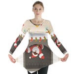 Christmas Black Santa In Fireplace Long Sleeve Tunic 