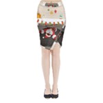 Christmas Black Santa In Fireplace Midi Wrap Pencil Skirt