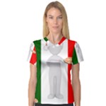 Christmas Italian Women s V-Neck Sport Mesh Tee