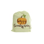 Happy Thanksgiving Pumpkin Drawstring Pouch (Small)