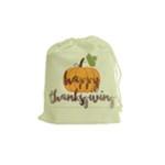 Happy Thanksgiving Pumpkin Drawstring Pouch (Medium)