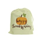 Happy Thanksgiving Pumpkin Drawstring Pouch (Large)