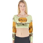 Happy Thanksgiving Pumpkin Long Sleeve Crop Top (Tight Fit)