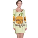 Happy Thanksgiving Pumpkin Long Sleeve Nightdress