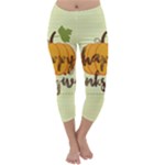 Happy Thanksgiving Pumpkin Capri Winter Leggings 