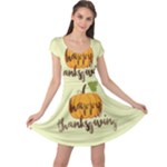 Happy Thanksgiving Pumpkin Cap Sleeve Dress