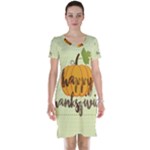 Happy Thanksgiving Pumpkin Short Sleeve Nightdress