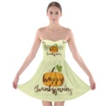 Happy Thanksgiving Pumpkin Strapless Bra Top Dress