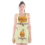 Happy Thanksgiving Pumpkin Scoop Neck Skater Dress