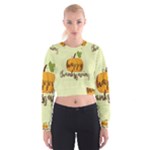 Happy Thanksgiving Pumpkin Women s Cropped Sweatshirt