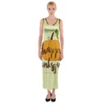 Happy Thanksgiving Pumpkin Fitted Maxi Dress