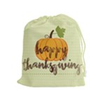 Happy Thanksgiving Pumpkin Drawstring Pouch (XL)