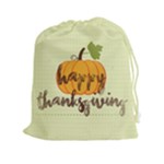 Happy Thanksgiving Pumpkin Drawstring Pouch (XXL)