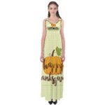 Happy Thanksgiving Pumpkin Empire Waist Maxi Dress