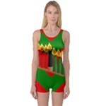 Christmas Kwanzaa One Piece Boyleg Swimsuit