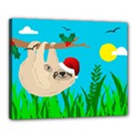 santa sloth Canvas 20  x 16  (Stretched)