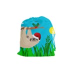 santa sloth Drawstring Pouch (Medium)