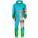 santa sloth Hooded Jumpsuit (Men)