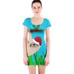 santa sloth Short Sleeve Bodycon Dress