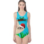 santa sloth One Piece Swimsuit