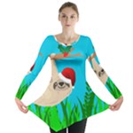 santa sloth Long Sleeve Tunic 