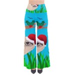 santa sloth Women s Chic Palazzo Pants 