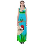 santa sloth Empire Waist Maxi Dress