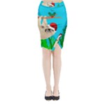 santa sloth Midi Wrap Pencil Skirt