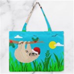 santa sloth Medium Zipper Tote Bag