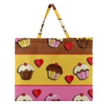 Love cupcakes Zipper Large Tote Bag