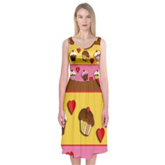 Love cupcakes Midi Sleeveless Dress from ArtsNow.com