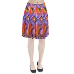 Crystal Star Dance, Abstract Purple Orange Pleated Skirt from ArtsNow.com