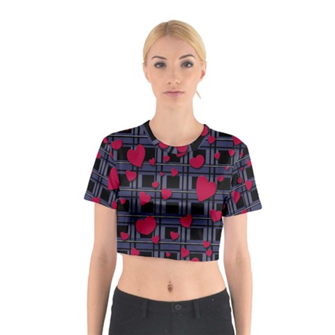 Decorative love Cotton Crop Top from ArtsNow.com