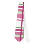 Pink plaid pattern Neckties (One Side) 