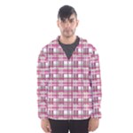 Pink plaid pattern Hooded Wind Breaker (Men)