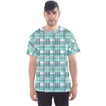 Green plaid pattern Men s Sport Mesh Tee