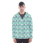 Green plaid pattern Hooded Wind Breaker (Men)