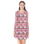 Red plaid pattern Flare Dress